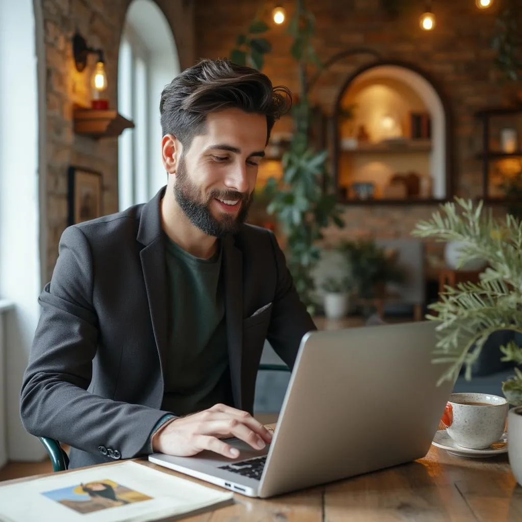 Blogger di successo che guadagna con il proprio blog
